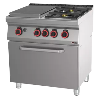 photo 1 fourneau coup de feu à gaz avec four électrique statique gn 2/1 - 3x brûleur - stpt 70/80 21 ge