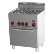 Photo 1 matériel référence RED2052: Fourneau combiné avec four à air chaud électrique GN 1/1 - 4x brûleur - SPT 60 GL