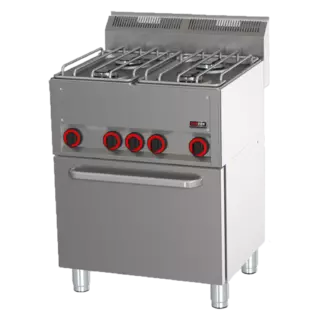 photo 1 fourneau combiné avec four à air chaud électrique gn 1/1 - 4x brûleur - spt 60 gl