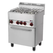 Photo 1 matériel référence RED2053: Fourneau combiné avec four à air chaud électrique GN 1/1 - 4x brûleur - SPT 60 GLS