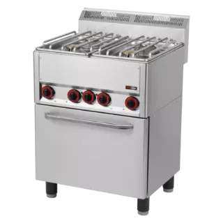 photo 1 fourneau combiné avec four à air chaud électrique gn 1/1 - 4x brûleur - spt 60 gls