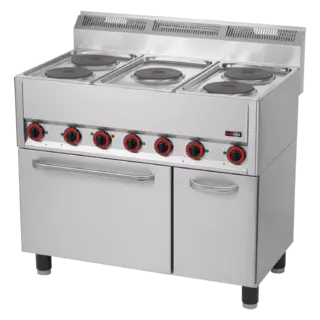 photo 1 fourneau électrique avec four à air chaud électrique gn 1/1 - 5x feu 400 v - spt 90/5 els