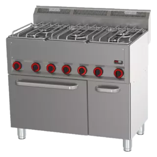 photo 1 fourneau combiné avec four à air chaud électrique gn 1/1 - 5x brûleur - spt 90/5 gl