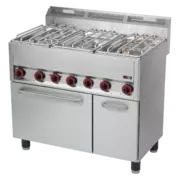 Photo 1 matériel référence RED2056: Fourneau combiné avec four à air chaud électrique GN 1/1 - 5x brûleur - SPT 90/5 GLS