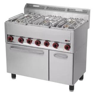 photo 1 fourneau combiné avec four à air chaud électrique gn 1/1 - 5x brûleur - spt 90/5 gls