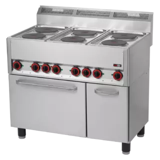 photo 1 fourneau électrique avec four à air chaud électrique gn 1/1 - 6x feu 400 v - spt 90 els