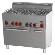 Photo 1 matériel référence RED2058: Fourneau combiné avec four à air chaud électrique GN 1/1 - 6x brûleur - SPT 90 GL