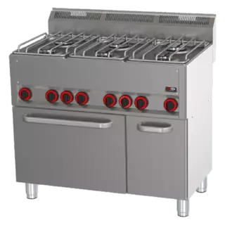 photo 1 fourneau combiné avec four à air chaud électrique gn 1/1 - 6x brûleur - spt 90 gl