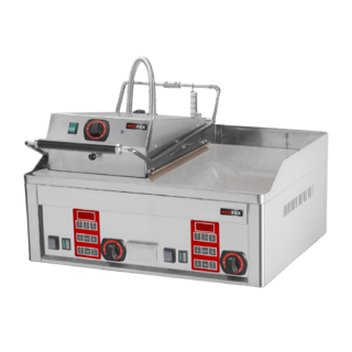 photo 1 steak gril électrique avec un minuteur numérique et plaque de contact supérieure 65x48 top - fthc 60 ed + kd 30 t