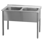 Photo 1 matériel référence RED2522: Table de lavage 120x60x90 - 2x évier 50x50x30 - MSD 6012