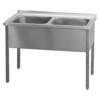 photo 1 table de lavage 120x60x90 - 2x évier 50x50x30 - msd 6012