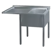 Photo 1 matériel référence RED2557: Table de lavage 120x70x90 - 1x évier 50x40x30 égouttoir gauche - MSJOL/M 7012