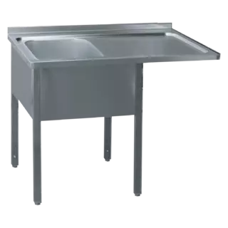 photo 1 table de lavage 120x70x90 - 1x évier 50x40x30 égouttoir droit - msjop/m 7012