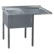 Photo 1 matériel référence RED2573: Table de lavage 160x70x90 - 1x évier 50x40x30 égouttoir droit - MSJOP/M 7016