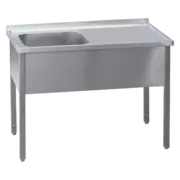 Photo 1 matériel référence RED2577: Table de lavage 120x70x90 - 1x évier 50x40x30 égouttoir droit - MSJOP 7012