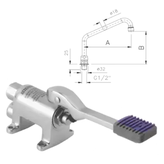 photo 1 commande à pédale avec tuyau et bras - nab 2