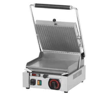 photo 1 panini grill électrique lisse, plaque supérieure nervurée 26x24 230 v - ps 2010 l