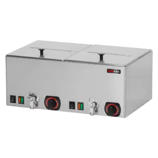 photo 1 chauffe charcuterie double avec robinet de vidange 2x gn 1/2 - wev 11