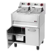Photo 1 matériel référence RED6806: Friteuse électrique double 0,75 kW/l, 8+8 l avec soubassement 400 V - FE 61 ELT