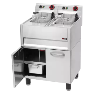 photo 1 friteuse électrique double 0,77 kw/l, 13+13 l avec soubassement 400 v - fe 61/13 elt