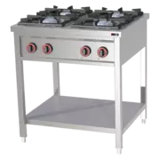 Photo 1 matériel référence RED8415: Fourneau à gaz 4x brûleur avec soubassement - SPF 80 G
