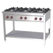 Photo 1 matériel référence RED8416: Fourneau à gaz 6x brûleur avec soubassement - SPF 120 G