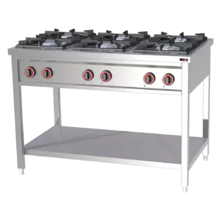 photo 1 fourneau à gaz 6x brûleur avec soubassement - spf 120 g