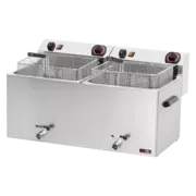 Photo 1 matériel référence RED895: Friteuse électrique double 0,74 kW/l, 11+11 l TOP avec robinet de vidange 400 V - FE 1010 T