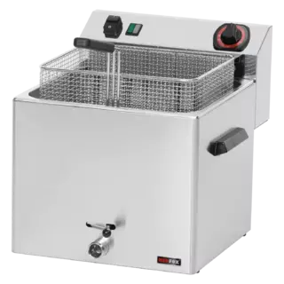 photo 1 friteuse électrique 0,74 kw/l, 11 l top avec robinet de vidange 400 v - fe 10 t