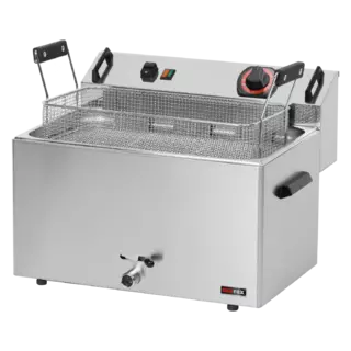 photo 1 friteuse électrique 0,56 kw/l, 16 l top avec robinet de vidange 400 v - fe 30 t