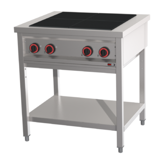 photo 1 fourneau électrique 4x feu avec soubassement 400 v - spf 80 e