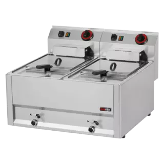 photo 1 friteuse électrique double 0,75 kw/l, 8+8 l sans soubassement 400 v - fe 60 elt