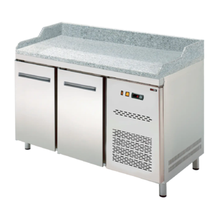 photo 1 table électrique refrigérée à froid positif, gn 1/1, pizza, 2 portes sans vitrine - rtp 2d