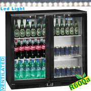 Refroidisseur de bouteilles ventilé, back bar 2 portes battantes