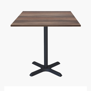 photo 1 tables carrées 70x70cm pied noir - chene montagne - lot de 4 tables