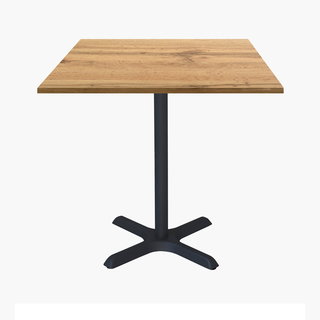 photo 1 tables carrées 70x70cm pied noir - chene armor - lot de 4 tables