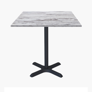 photo 1 tables carrées 70x70cm pied noir - chene islande - lot de 4 tables