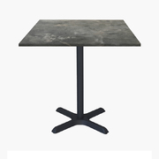 Photo 1 matériel référence DINA77E121P: Tables carrées 70x70cm pied noir - pierre metallisee - Lot de 4 tables