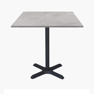 photo 1 tables carrées 70x70cm pied noir - cuma light - lot de 4 tables