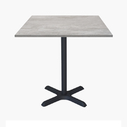 Photo 1 matériel référence DINA77E2550E: Tables carrées 70x70cm pied noir - beton naturel - Lot de 4 tables