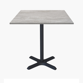 photo 1 tables carrées 70x70cm pied noir - beton naturel - lot de 4 tables