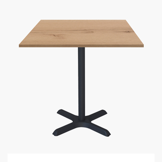 photo 1 tables carrées 70x70cm pied noir - chene delano - lot de 4 tables