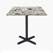 Photo 1 matériel référence DINA77E3475P: Tables carrées 70x70cm pied noir - terrazzo cepp - Lot de 4 tables