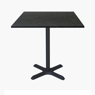 photo 1 tables carrées 70x70cm pied noir - marquina - lot de 4 tables