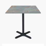 Photo 1 matériel référence DINA77E5628MP: Tables carrées 70x70cm pied noir - gris rouille - Lot de 4 tables
