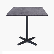 Photo 1 matériel référence DINA77E5914: Tables carrées 70x70cm pied noir - copperfield gris - Lot de 4 tables