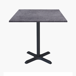 photo 1 tables carrées 70x70cm pied noir - copperfield gris - lot de 4 tables