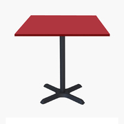 Photo 1 matériel référence DINA77EU04B-4058: Tables carrées 70x70cm pied noir - rouge - Lot de 4 tables