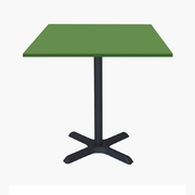 Photo 1 matériel référence DINA77EU04B-6508: Tables carrées 70x70cm pied noir - vert lime - Lot de 4 tables