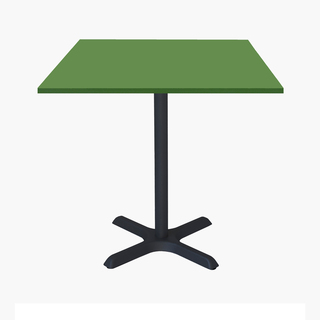 photo 1 tables carrées 70x70cm pied noir - vert lime - lot de 4 tables